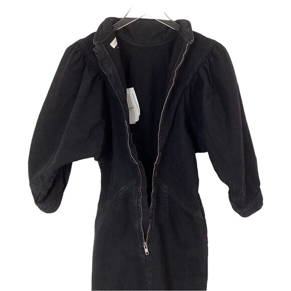 ISABEL MARANT ETOILE Size 34 (US XS) NWT Laure Robe Dress Faded Black Denim Gray - Picture 11 of 16